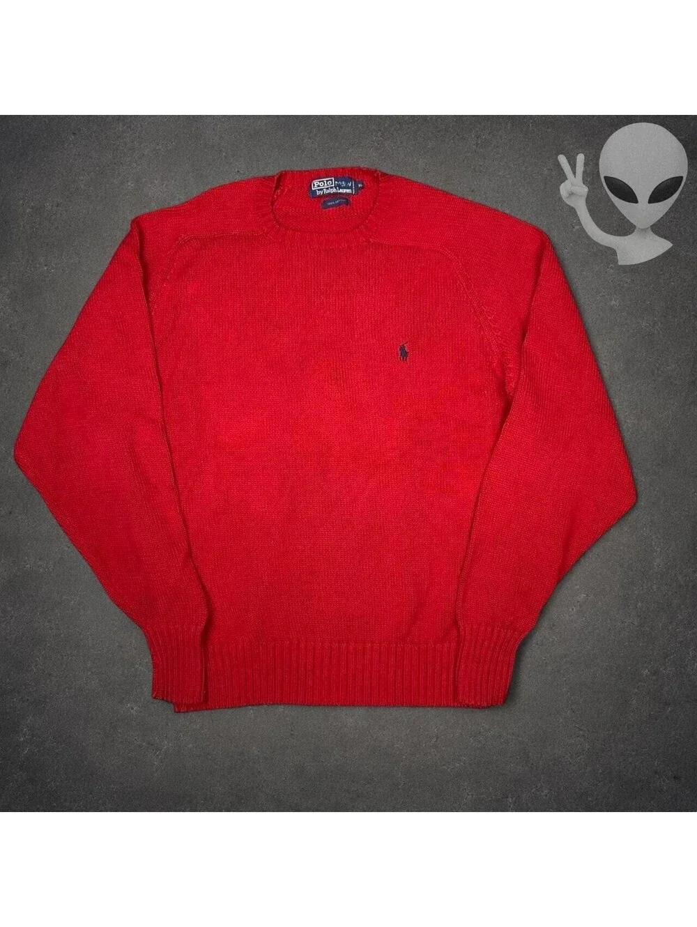 Polo Ralph Lauren Crewneck Knit Sweater Mens XL Red Pullover